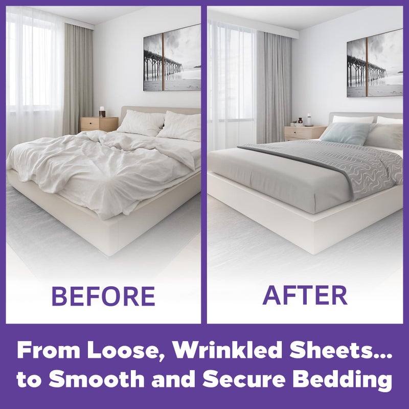 GripNHold Bed Sheet Holders - Heavy-Duty Fitted Sheet Gripper with 360 Degree Non-Slip Grip, Corner Sheet Holder Fit for Bed Sizes, One-Time Installation, Keeps Sheets Firm & Tight, 1-Pack - Image 5
